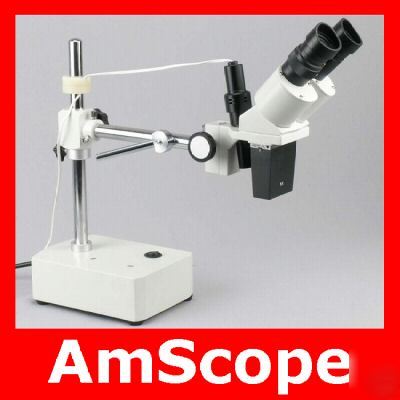 5X-10X stereo binocular coin microscope boom arm +light