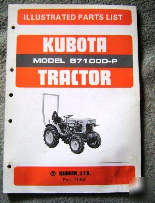 Kubota B7100D-p tractor parts catalog manual book