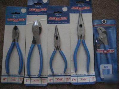 New set of 5 channellock pliers m# 326/317/436/337/426