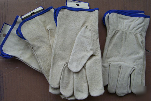 4 pr unlined pigskin leather work glove yard garden $45