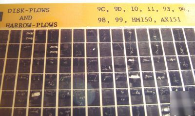 Ih 9C-94 plow & 98-AX151 plow parts catalog microfiche