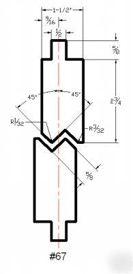 Press brake die offset tooling #67 x 61