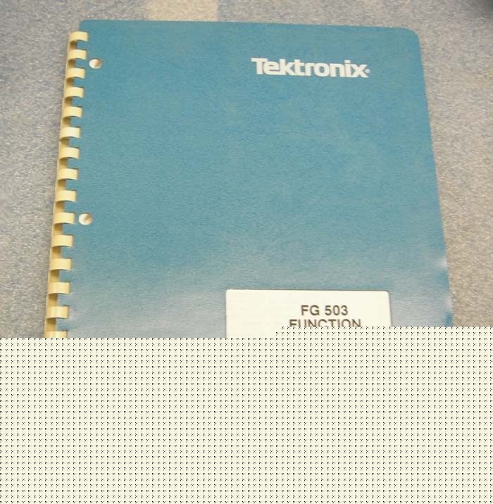 Tektronix fg 503 function generator manual