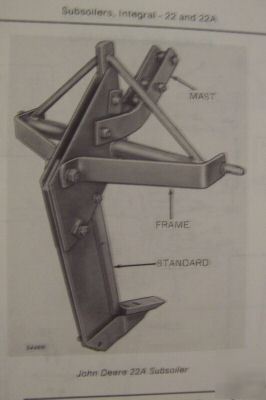 John deere 22, 22A subsoilers original parts manual