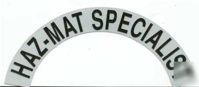 Fire helmet crescent decals haz-mat specialist black