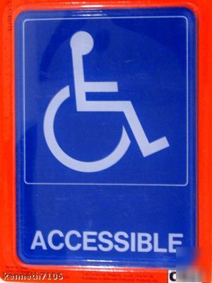 Ind. handicap wheelchair accessible 5X7 self stick sign