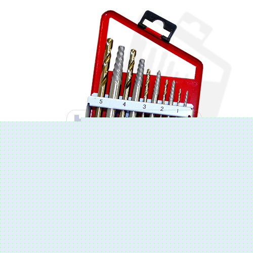 10 pc screw bolt stud extractor & cobalt drill bit set