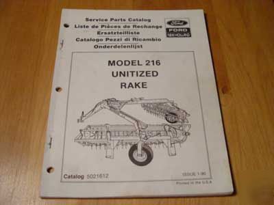New holland 216 unitized hay rake parts manual nh