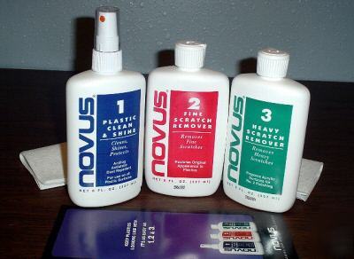 Novus plastic polish/cleaner 8OZ 3 bottle set *