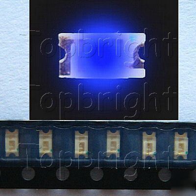 100 pcs 1206 smt smd 250 mcd blue led free ship