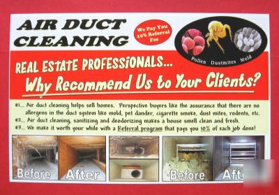 Air duct cleaning - postcards to send to realtors