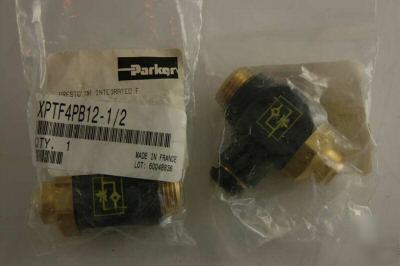 New 2 parker fitting PTF4PB12-1/2 flow control surplus 