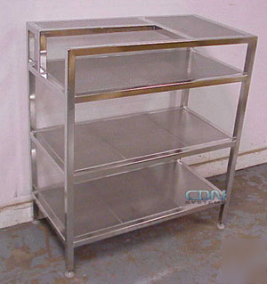 Clean room lab drying shelf racks / wipe station table