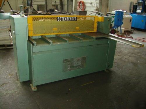 Used betenbender model 125-5 hydraulic shear 5' x 10GA.