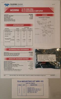 New cascadable amplifier 10-2000MHZ 19DB cougar AC2056K 