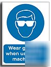 Wear goggles sign-adh.vinyl-300X400MM(ma-046-am)