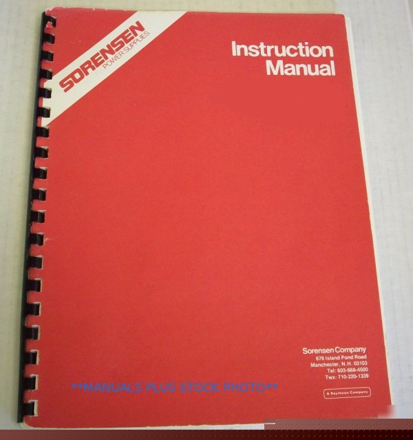 Sorensen dcr-a series op/service manual - $5 shipping 