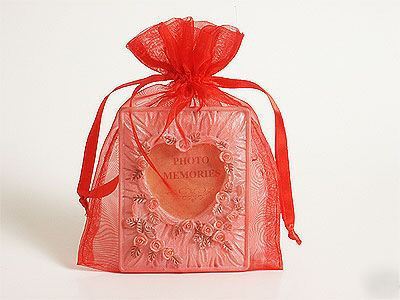20 pcs 3X4 red organza fabric bags wedding favor party