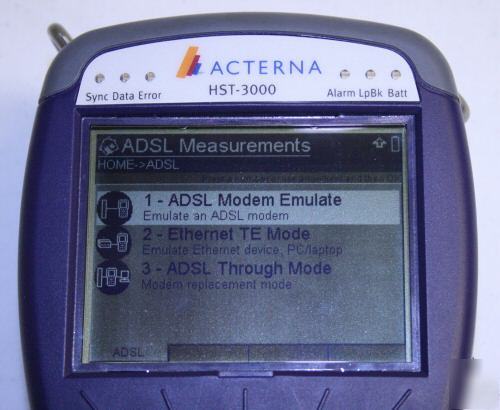 Acterna hst-3000 adslr / shdsl handheld services tester