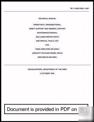 Agilent hp 5261A amplifier operation & service manual