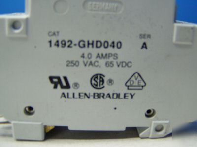 Allen bradley 4.0 amps circuit breaker m/n: 1492-GHD040