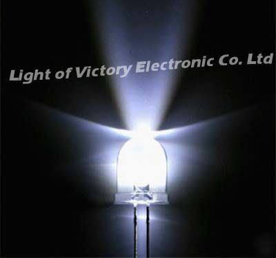 500P 8MM brightest white led lamp 65KMCD wide angle 