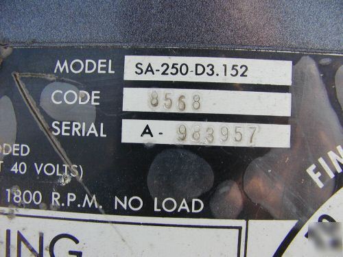 Lincoln sa-250-D3.152 diesel welder with trailor