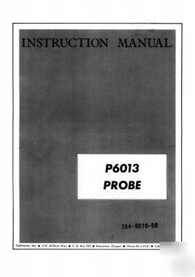 Tek tektronix P6013 P6014 operation & service manual