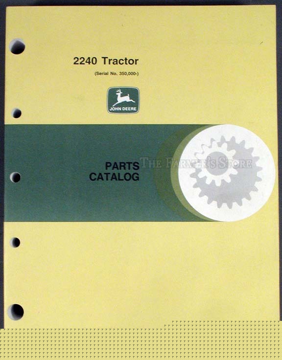 John deere 2240 tractor parts catalog manual PC1764 jd