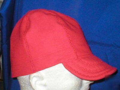 Welding biker hat hats cap caps red-orange ,canvas