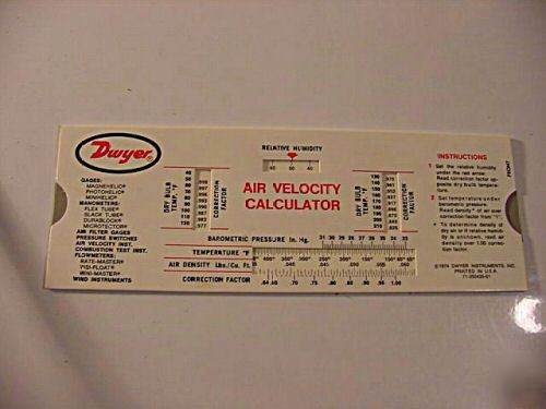 Dwyer 460 air meter kit air velocity & static pressure