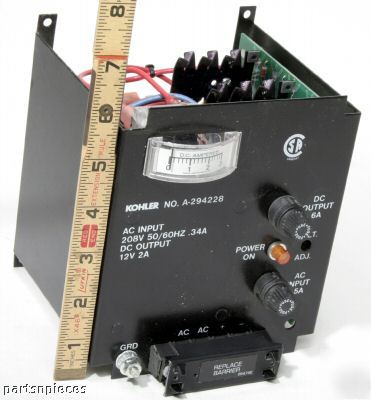 Kohler part 294228 208V battery charger 12V 2A