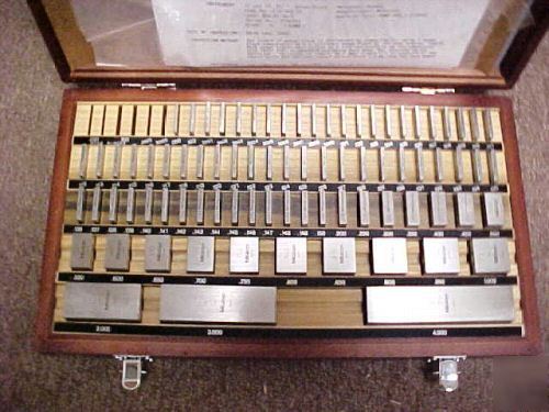 New mitutoyo 81 piece steel inch square gage block set 