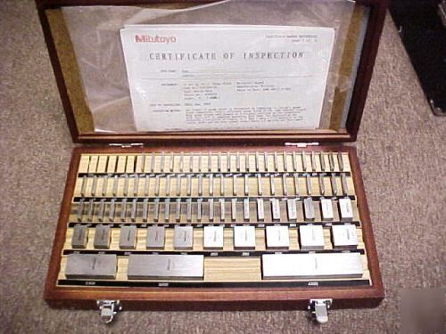 New mitutoyo 81 piece steel inch square gage block set 