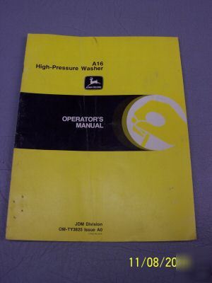 John deere manual dealer copy A16 high-pressure washer