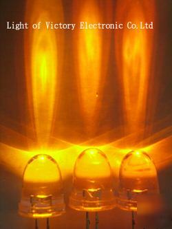 New <>500 10MM amber led lamp 60,000 mcd free resistors