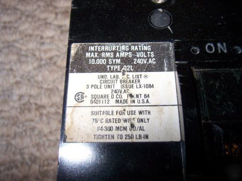 Q2L3225 square d circuit breaker 225 amp 3 pole 240 v