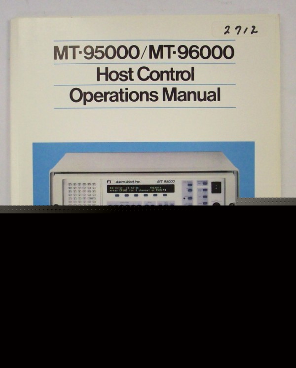 Astro-med mt-95000/mt-96000 operations manual - $5 ship