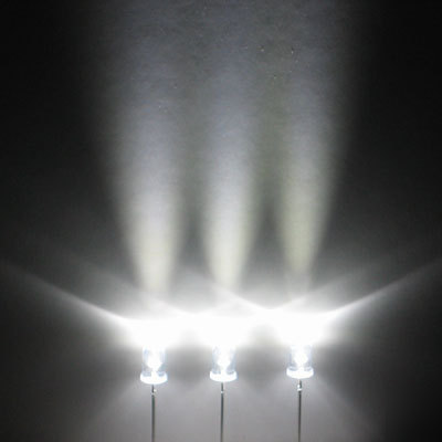 White led set of 1000 super bright 5MM 13000MCD+ f/r