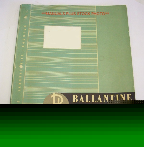Ballantine 323/323-01 op/service manual - $5 shipping 