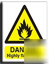 Highly flammable sign-semi rigid-200X250MM(wa-030-re)