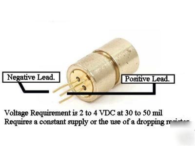 3 laser diodes, 4 mw focusable visible red laser