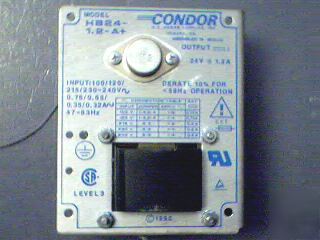 Condor model HB24 24 volt dc power supply 100-240 input