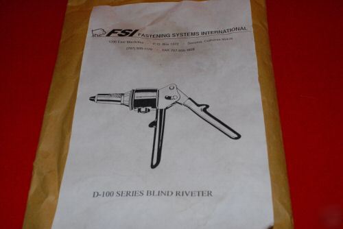 New hydraulic riveter - fsi d-100 