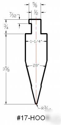 Press brake die tooling acute angle punch #17-ht x 18