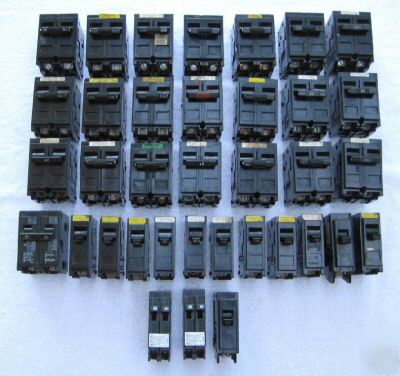 Large lot of (36) murray type-mp circuit breakers