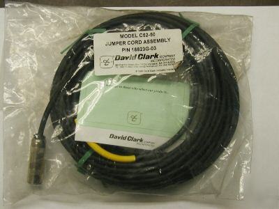 New voice powered 50' jumper cord david clark C52-50 