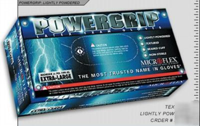 Micro-flex power grip latex gloves (l)