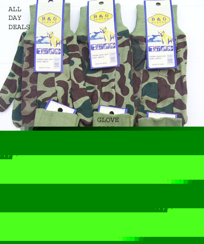 6 pr camo green jersey work gloves w/ dots hunting $18