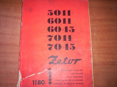 Zetor 5011 to 7045 tractor parts catalogue